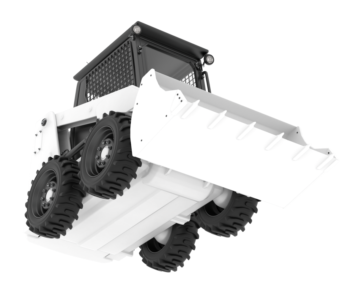 Skid steer loader isolated on background. 3d rendering - illustration png