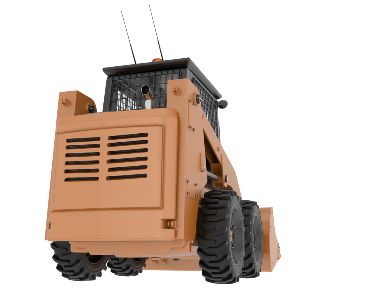 Skid steer loader isolated on background. 3d rendering - illustration png