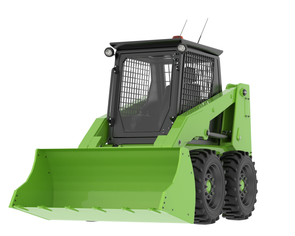 Skid steer loader isolated on background. 3d rendering - illustration png