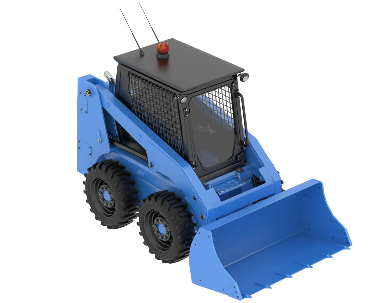 Skid steer loader isolated on background. 3d rendering - illustration png