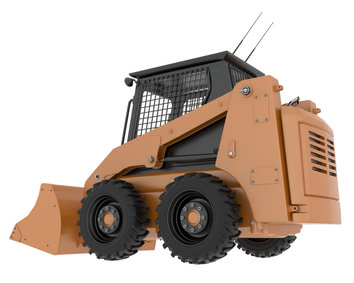 Skid steer loader isolated on background. 3d rendering - illustration png