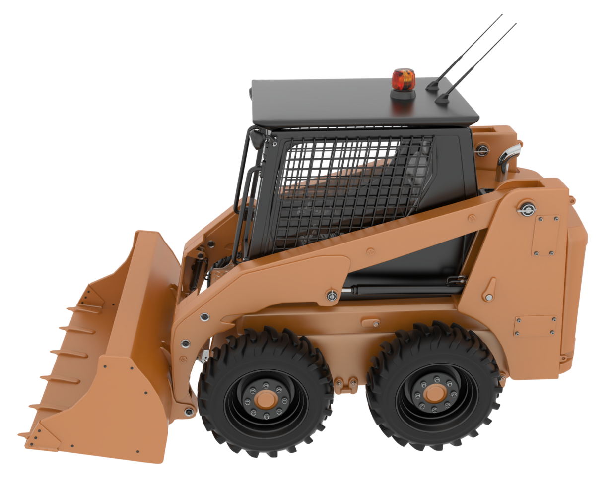 Skid steer loader isolated on background. 3d rendering - illustration png