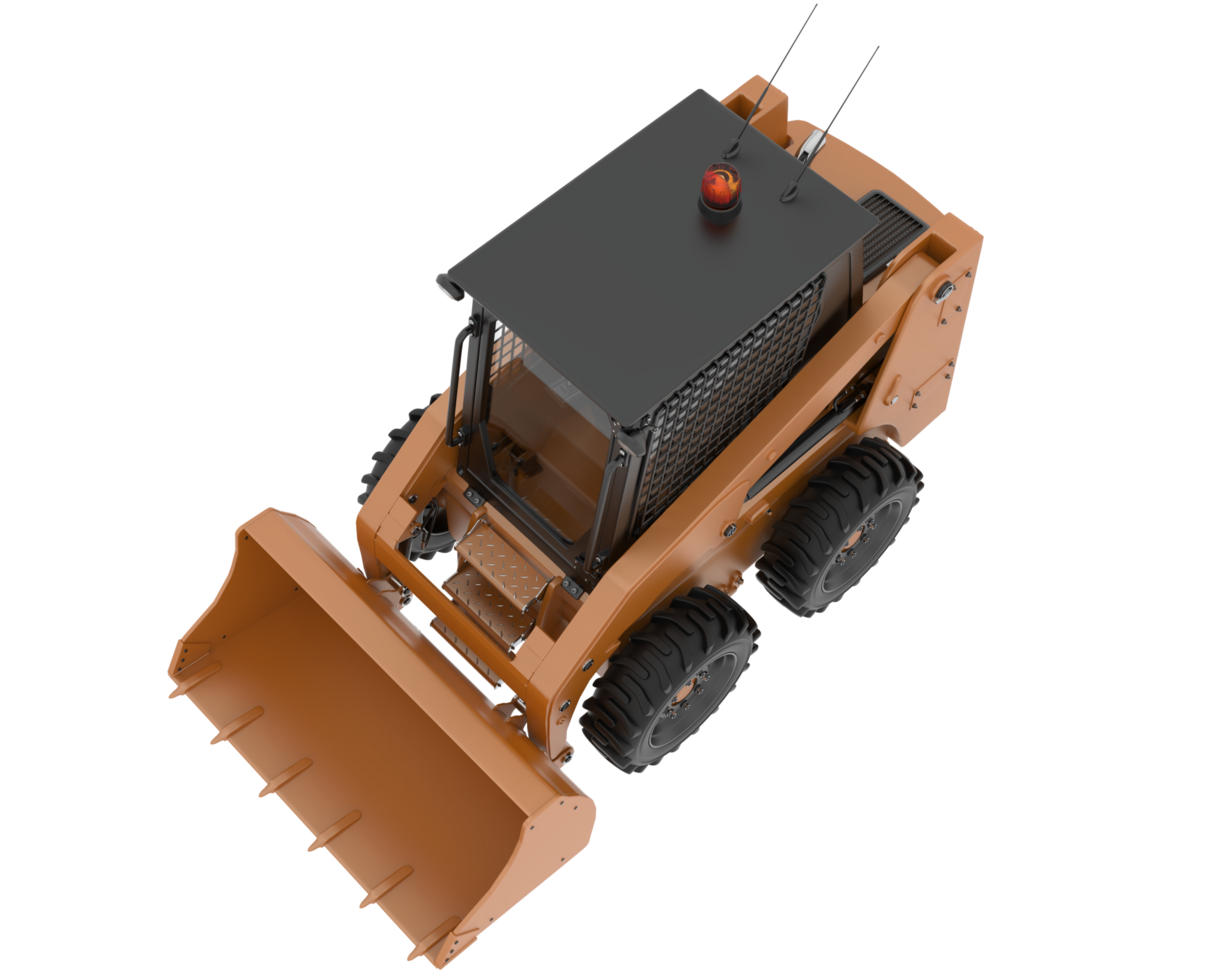 Skid steer loader isolated on background. 3d rendering - illustration png