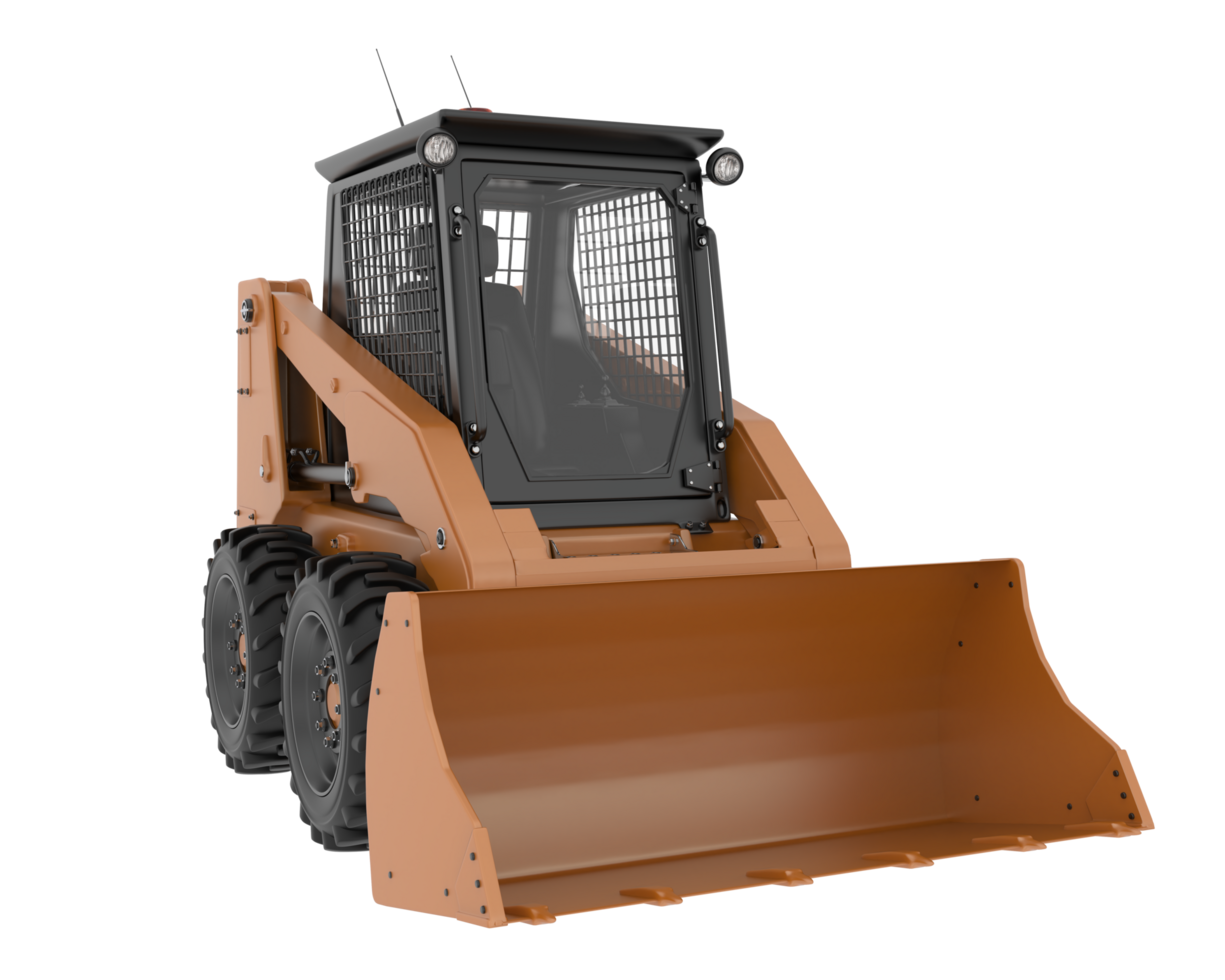 Skid steer loader isolated on background. 3d rendering - illustration png