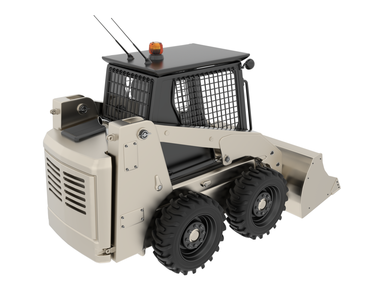 Skid steer loader isolated on background. 3d rendering - illustration png