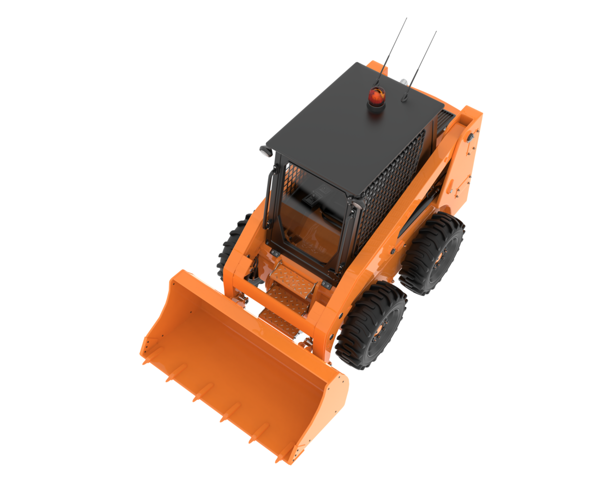 Skid steer loader isolated on background. 3d rendering - illustration png