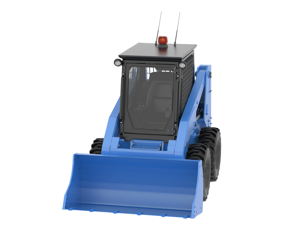Skid steer loader isolated on background. 3d rendering - illustration png