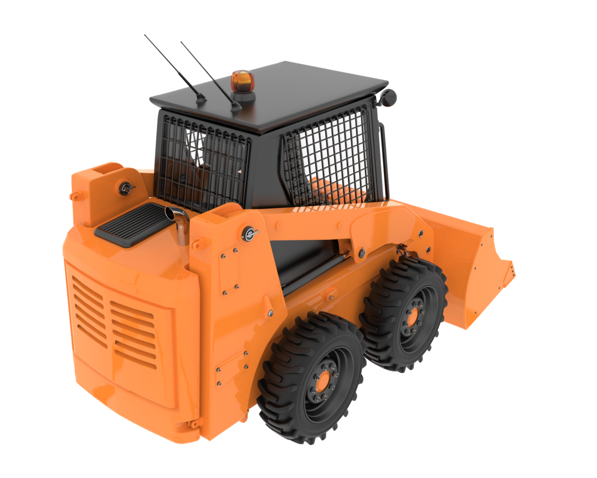 Skid steer loader isolated on background. 3d rendering - illustration png