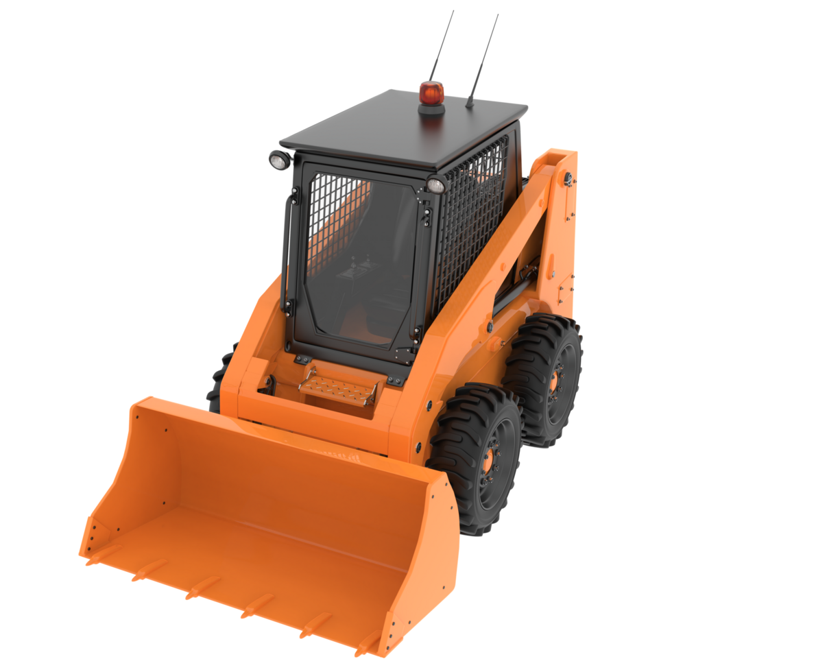 Skid steer loader isolated on background. 3d rendering - illustration png