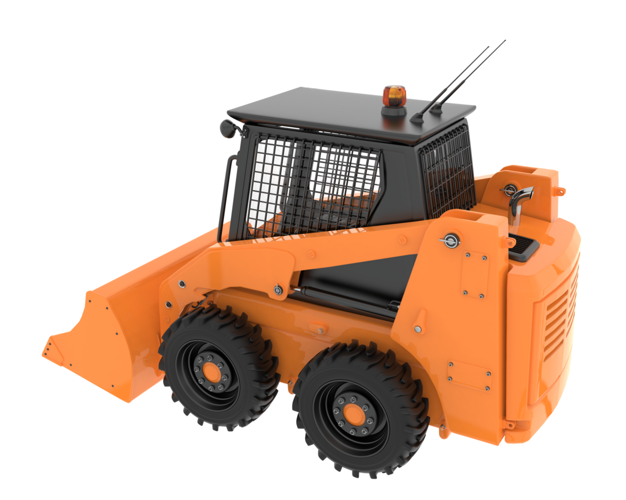 Skid steer loader isolated on background. 3d rendering - illustration png