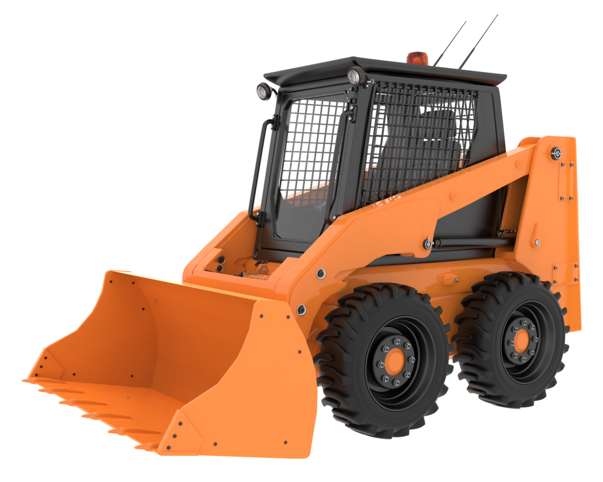 Skid steer loader isolated on background. 3d rendering - illustration png