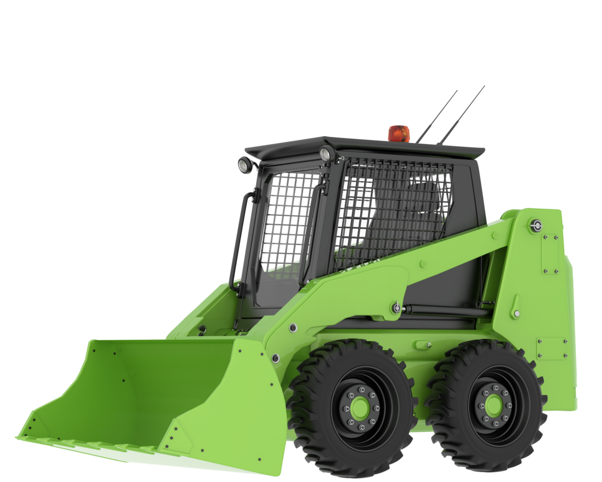 Skid steer loader isolated on background. 3d rendering - illustration png