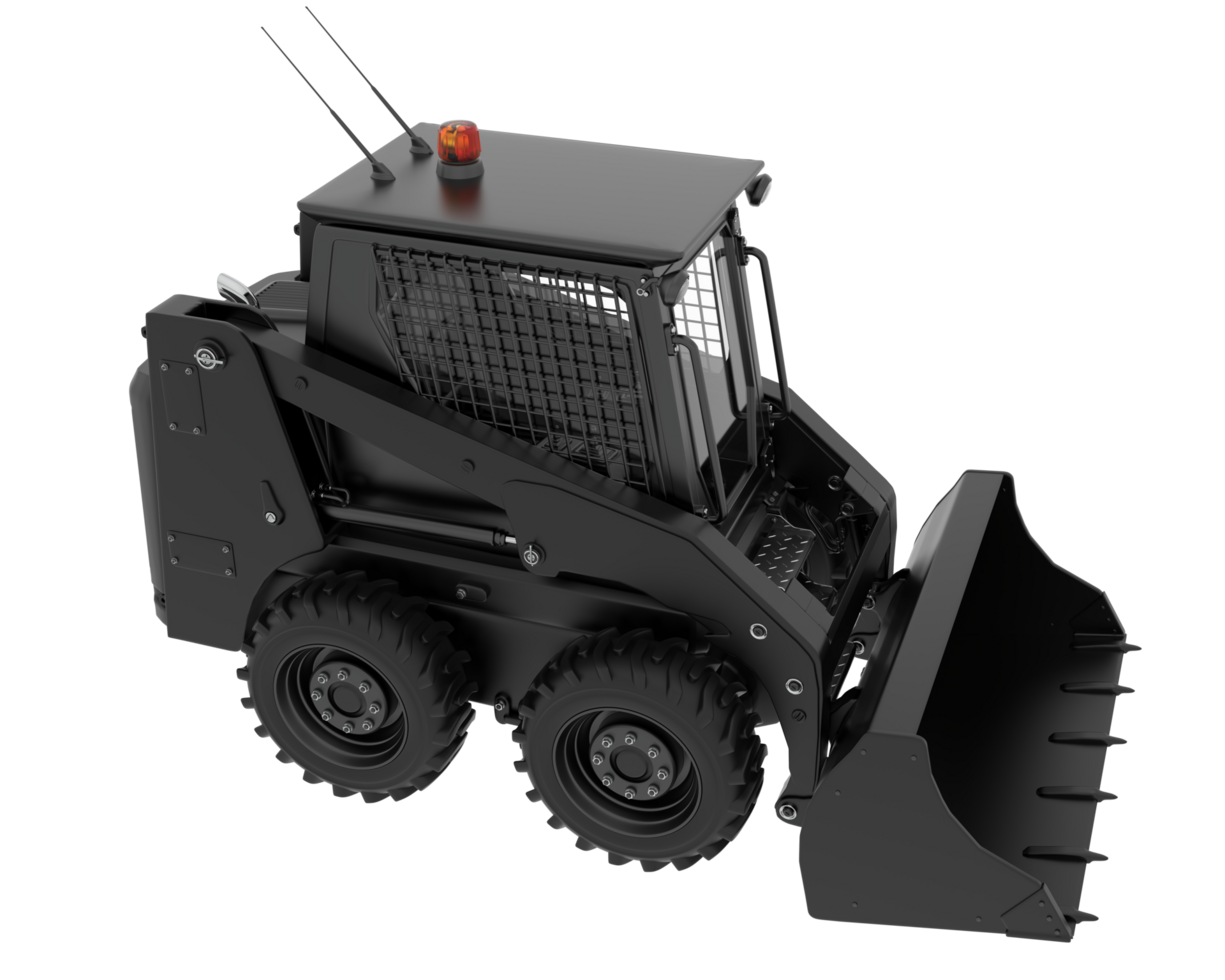Skid steer loader isolated on background. 3d rendering - illustration png