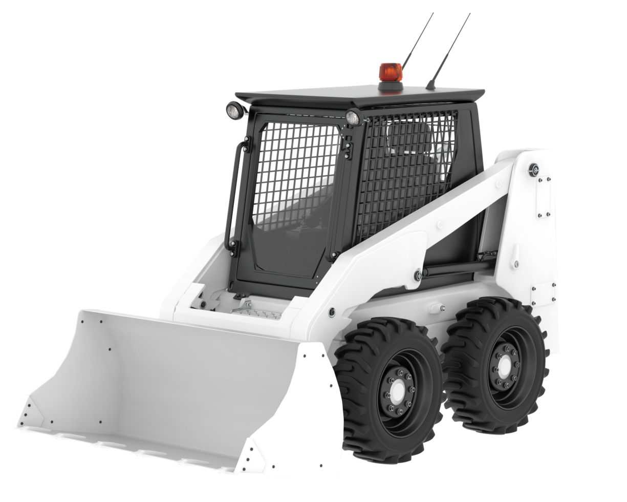 Skid steer loader isolated on background. 3d rendering - illustration png