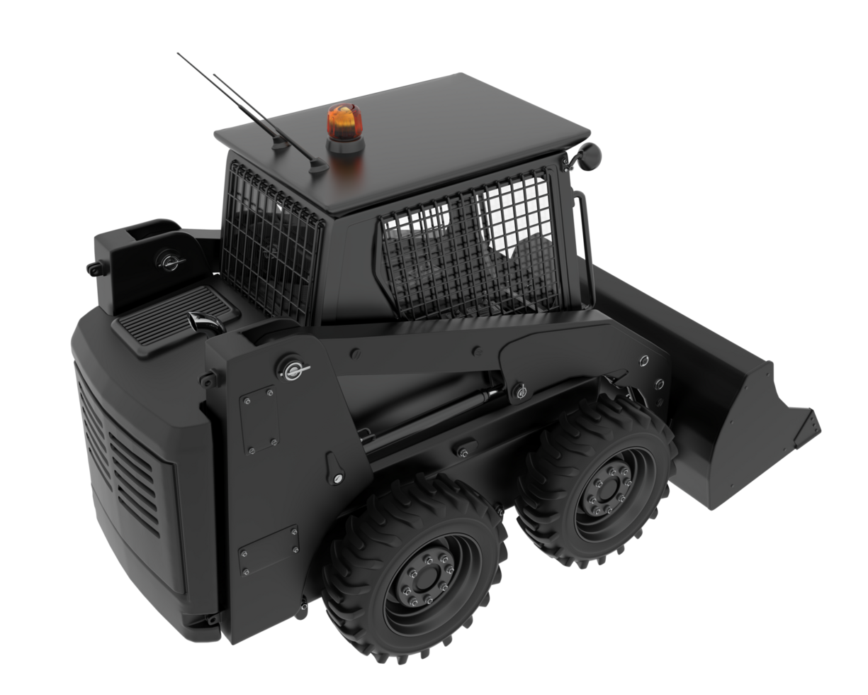 Skid steer loader isolated on background. 3d rendering - illustration png