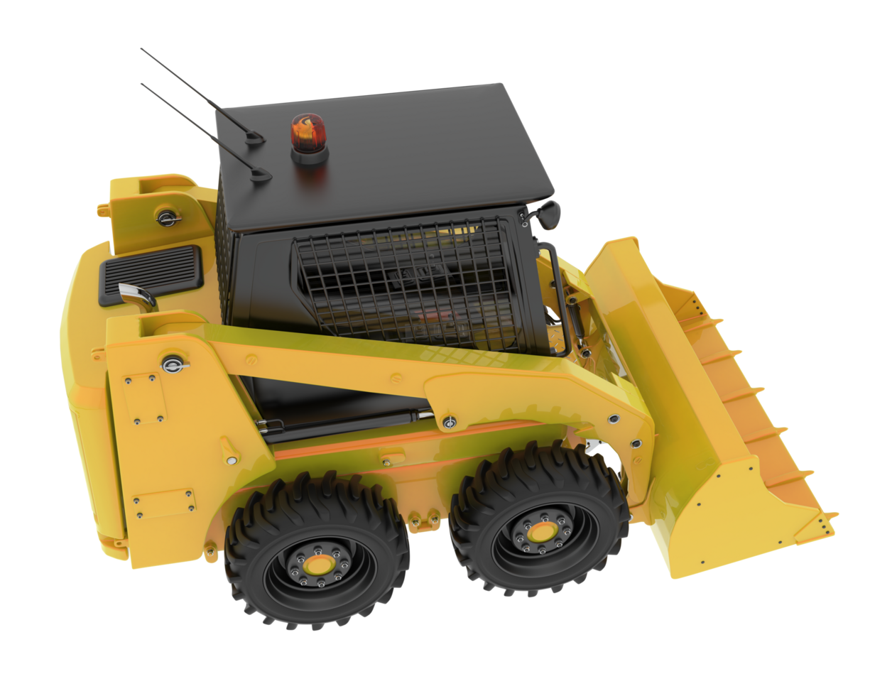 Skid steer loader isolated on background. 3d rendering - illustration png