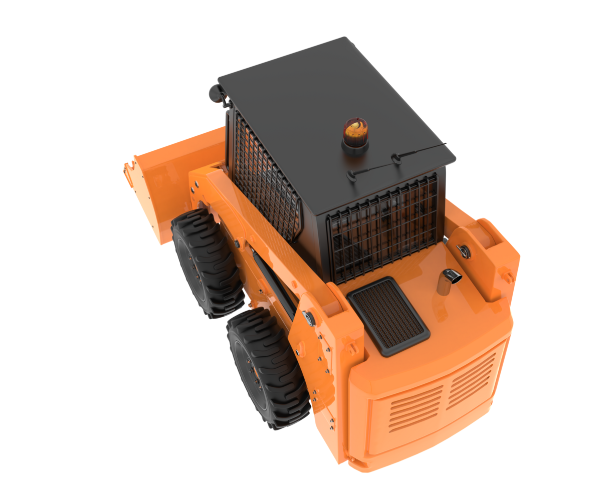 Skid steer loader isolated on background. 3d rendering - illustration png