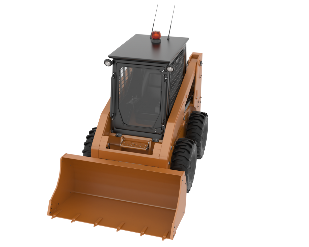 Skid steer loader isolated on background. 3d rendering - illustration png