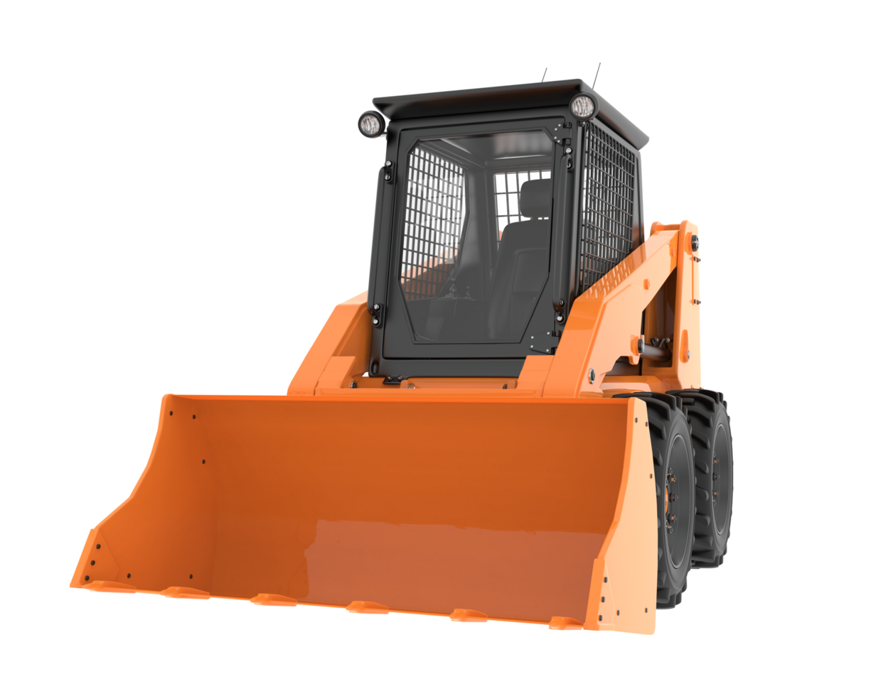 Skid steer loader isolated on background. 3d rendering - illustration png