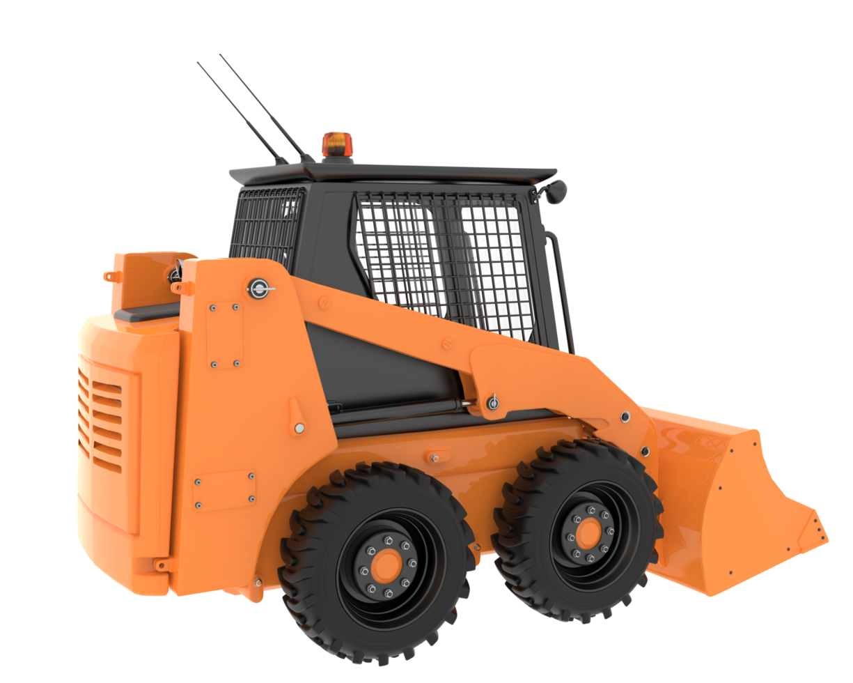 Skid steer loader isolated on background. 3d rendering - illustration png
