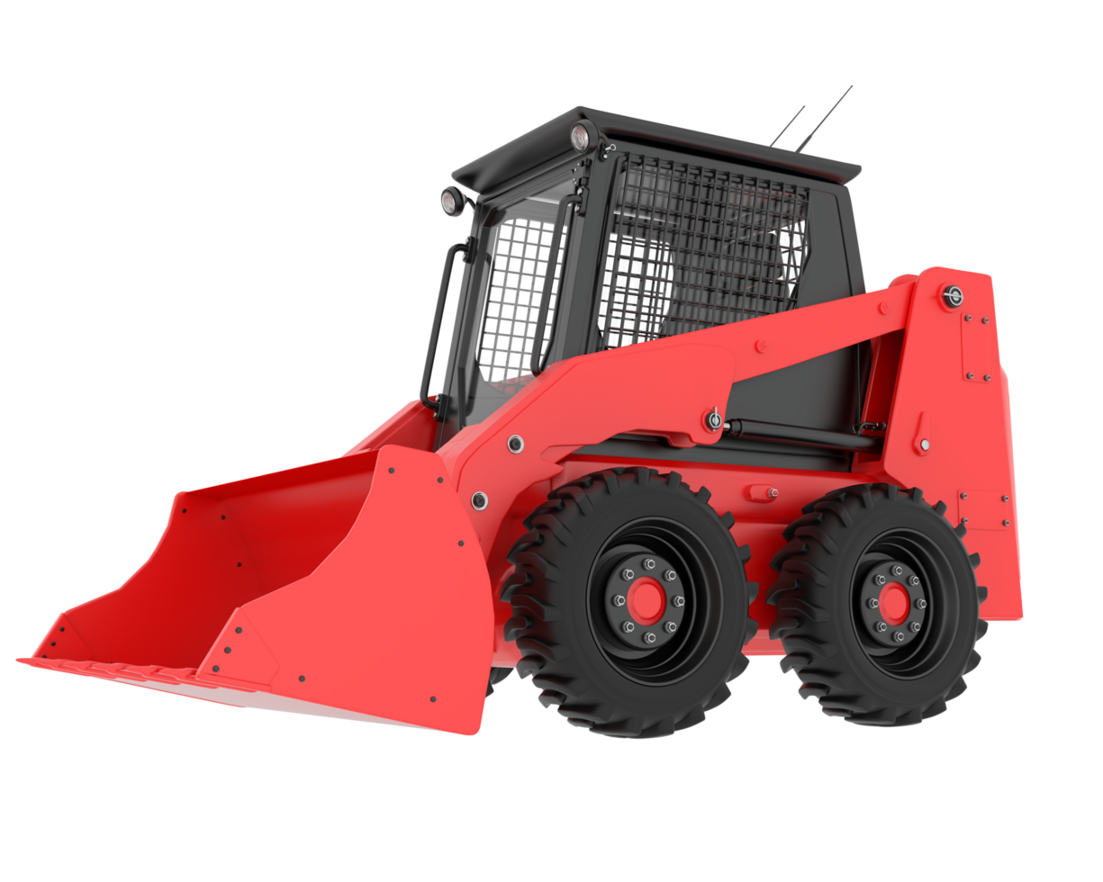 Skid steer loader isolated on background. 3d rendering - illustration png
