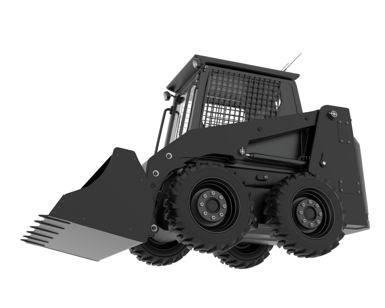 Skid steer loader isolated on background. 3d rendering - illustration png