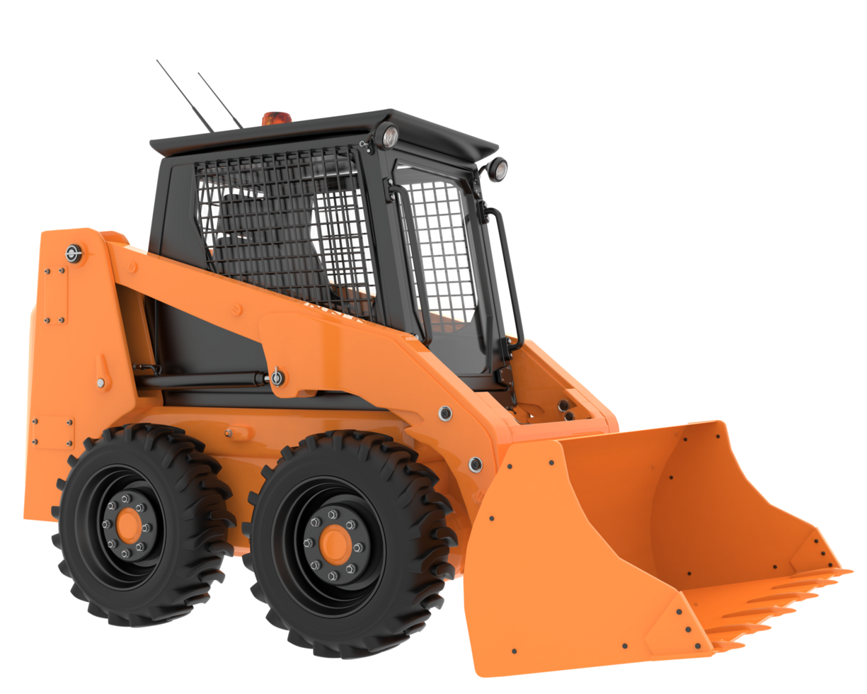 Skid steer loader isolated on background. 3d rendering - illustration png