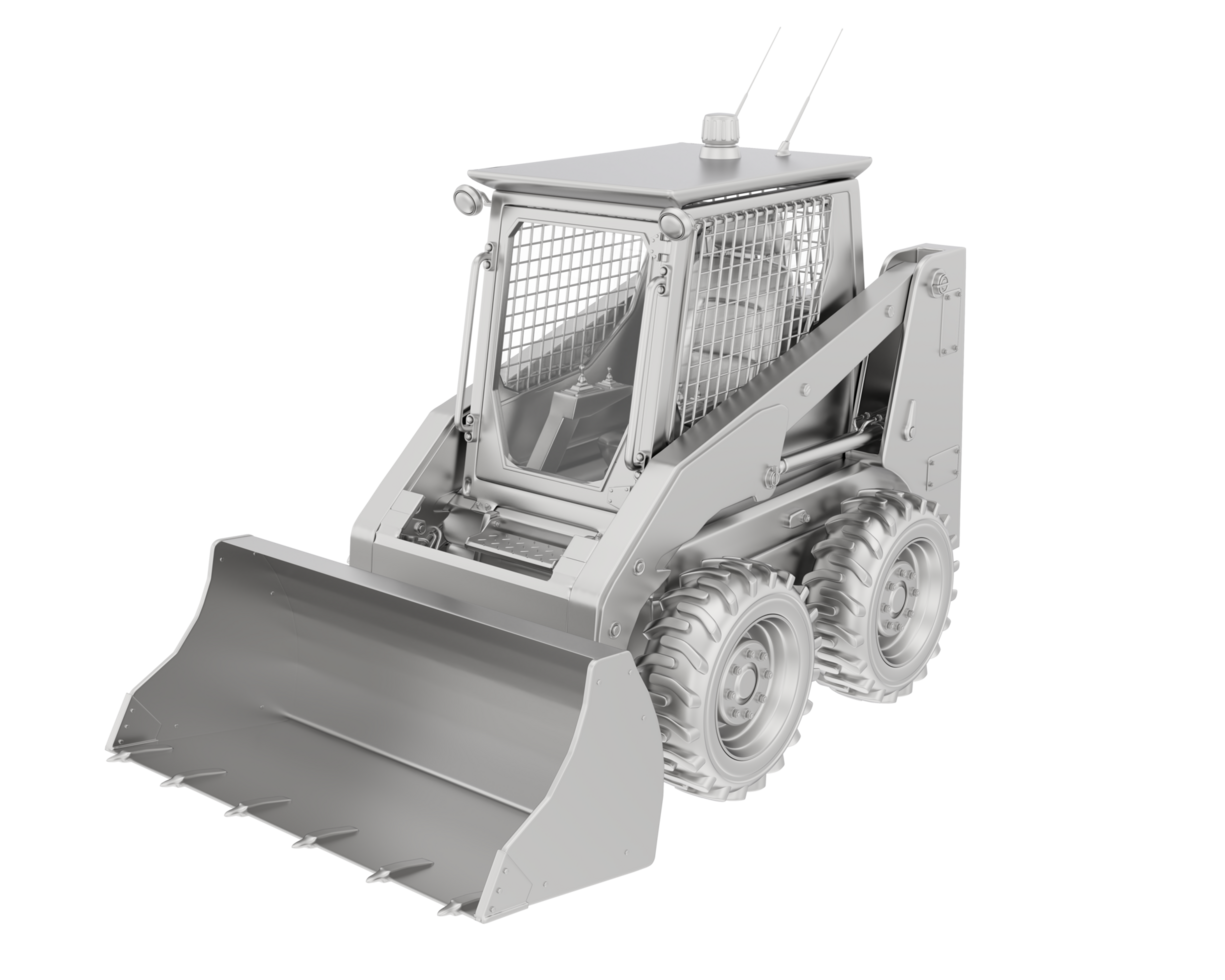 Skid steer loader isolated on background. 3d rendering - illustration png