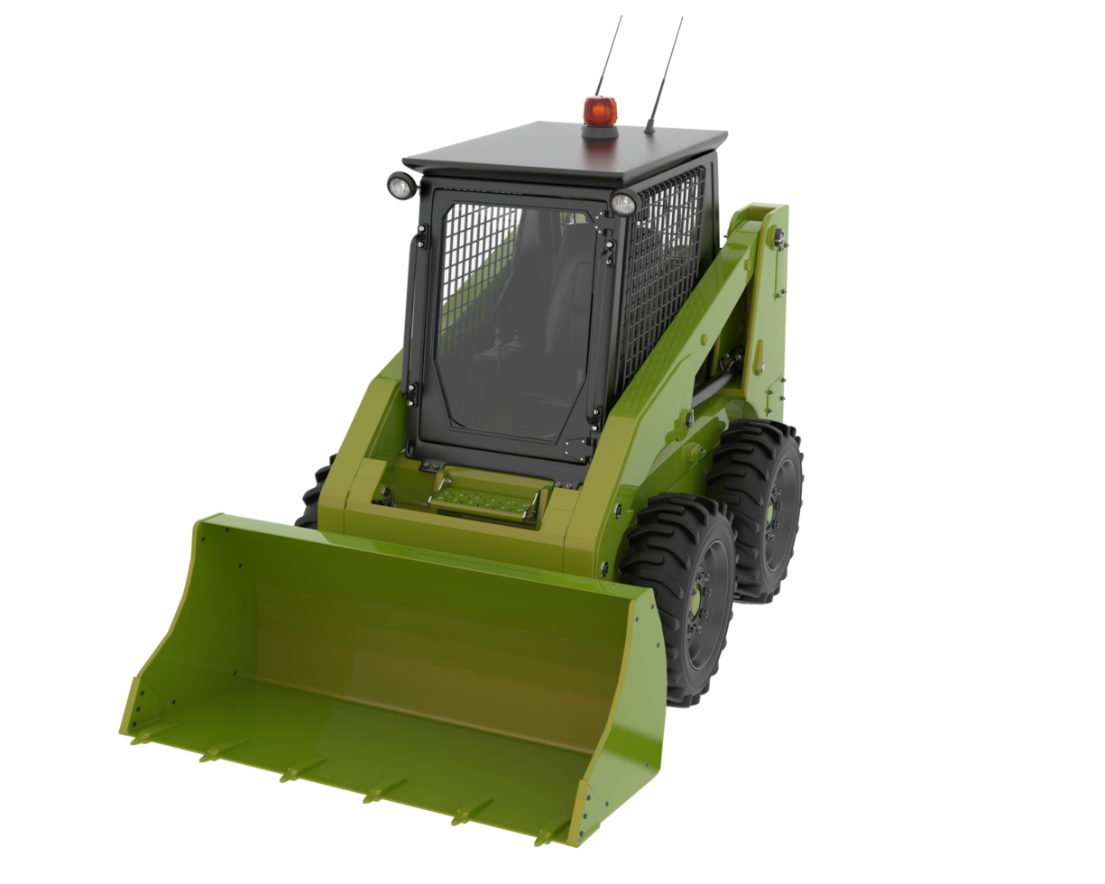 Skid steer loader isolated on background. 3d rendering - illustration png