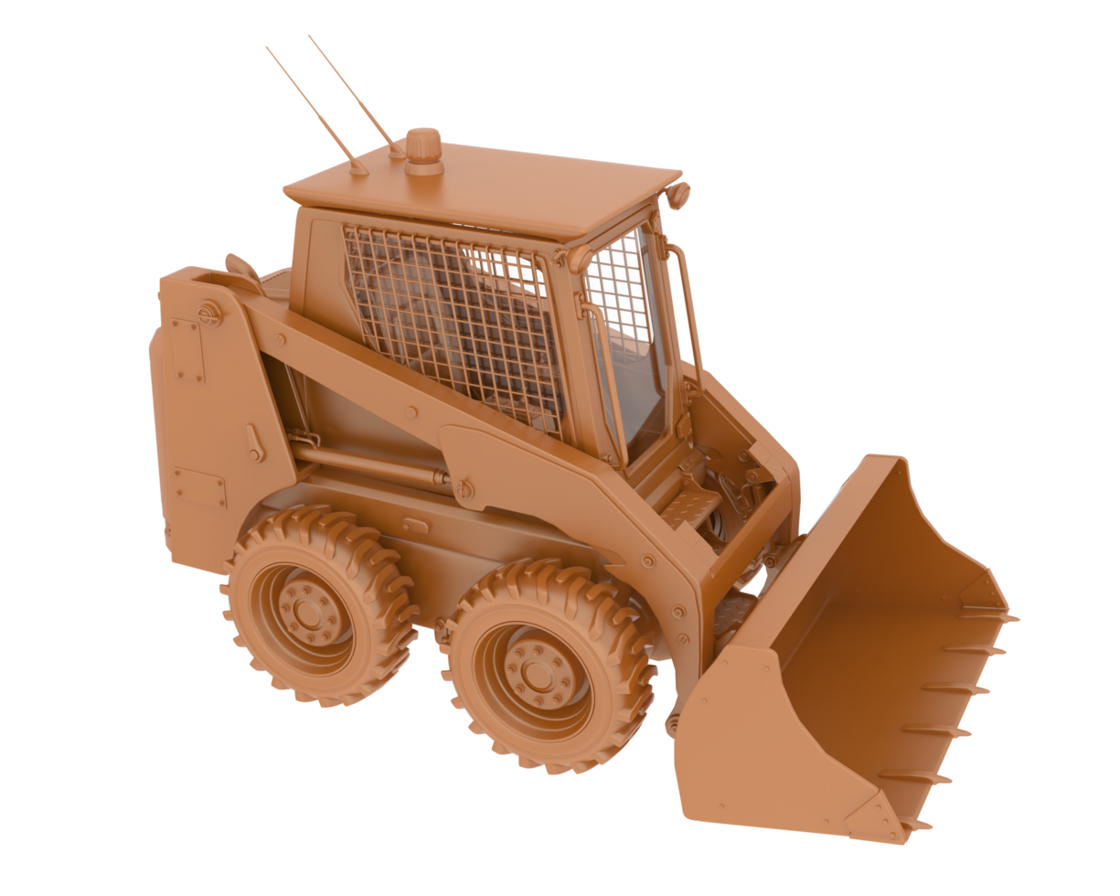 Skid steer loader isolated on background. 3d rendering - illustration png