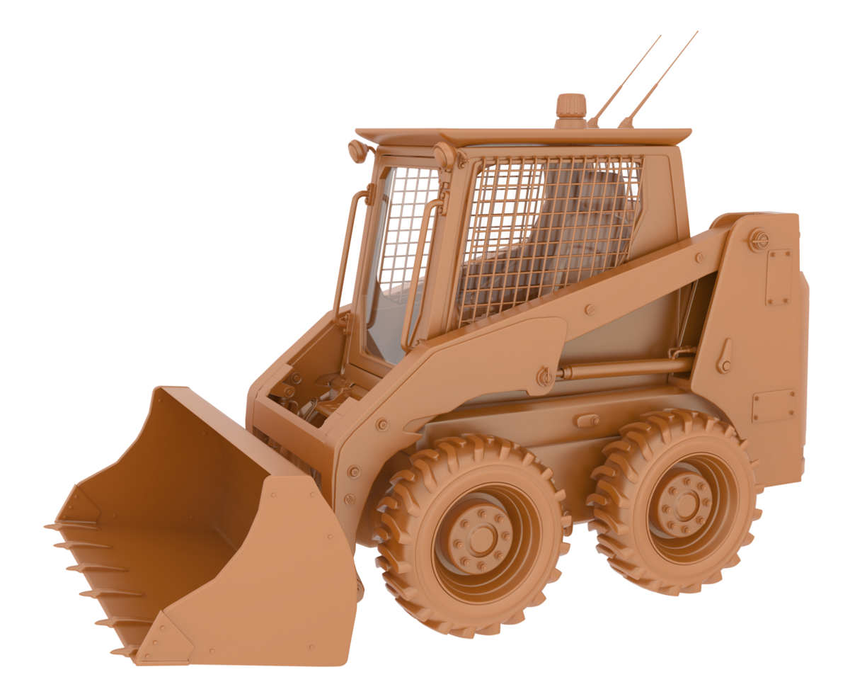 Skid steer loader isolated on background. 3d rendering - illustration png