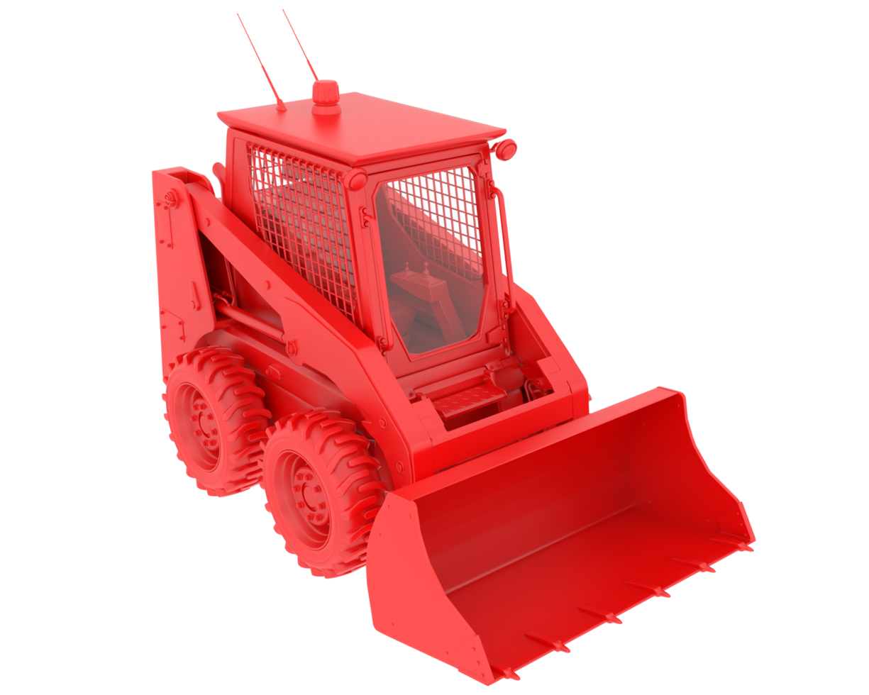 Skid steer loader isolated on background. 3d rendering - illustration png