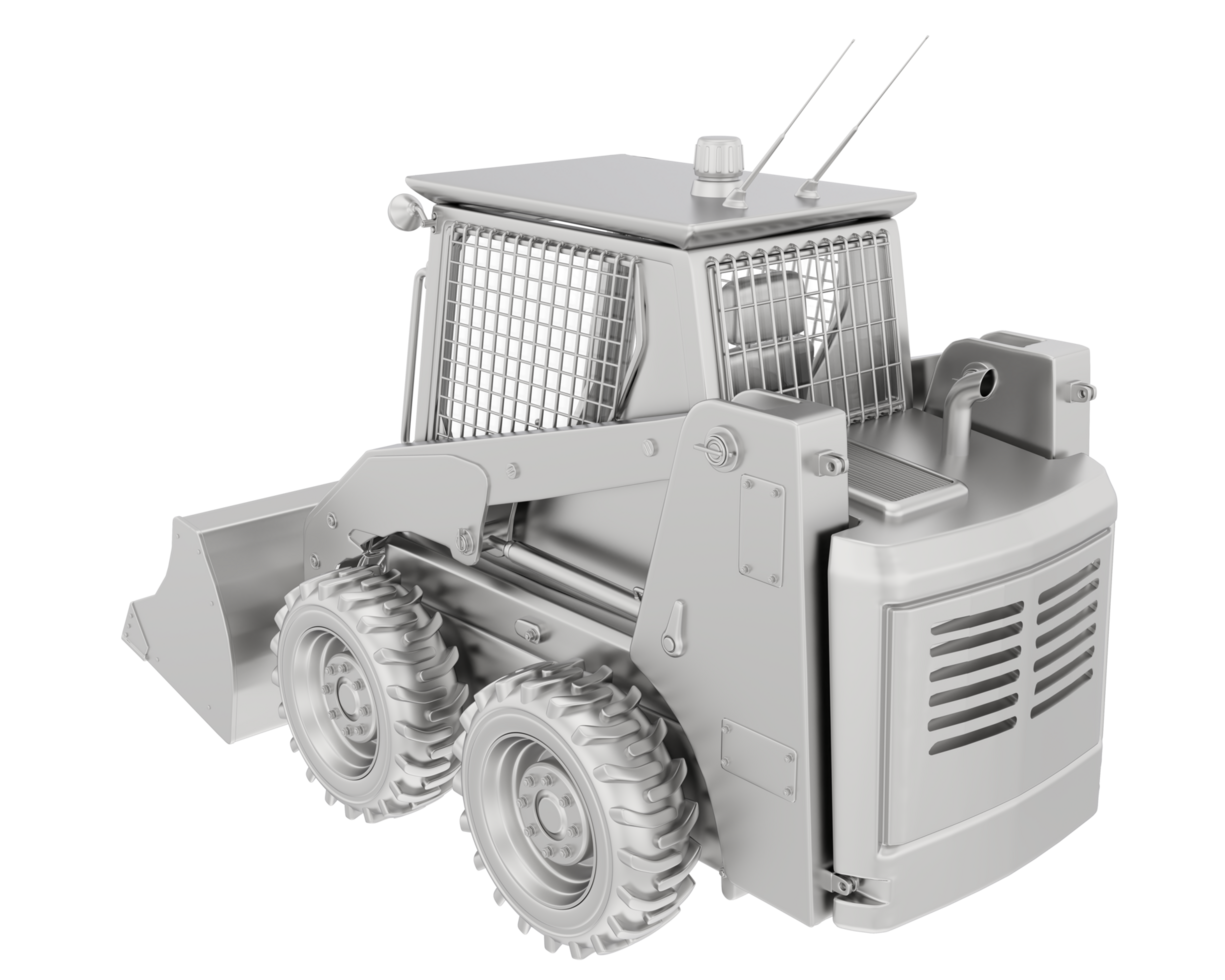 Skid steer loader isolated on background. 3d rendering - illustration png
