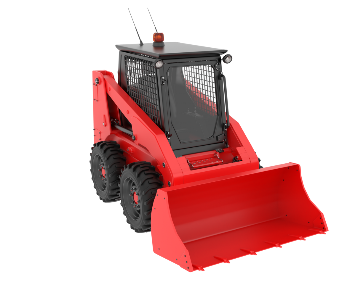 Skid steer loader isolated on background. 3d rendering - illustration png