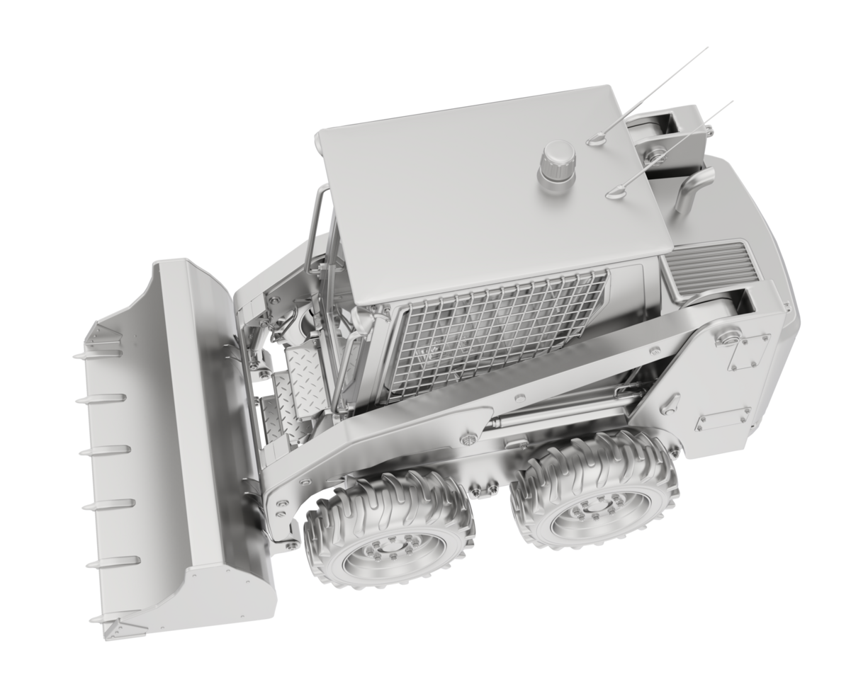 Skid steer loader isolated on background. 3d rendering - illustration png