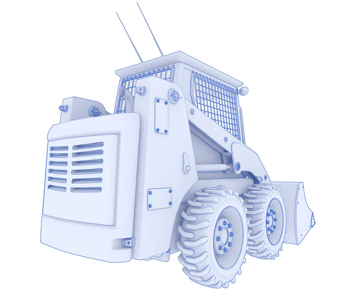 Track excavator isolated on background. 3d rendering - illustration png