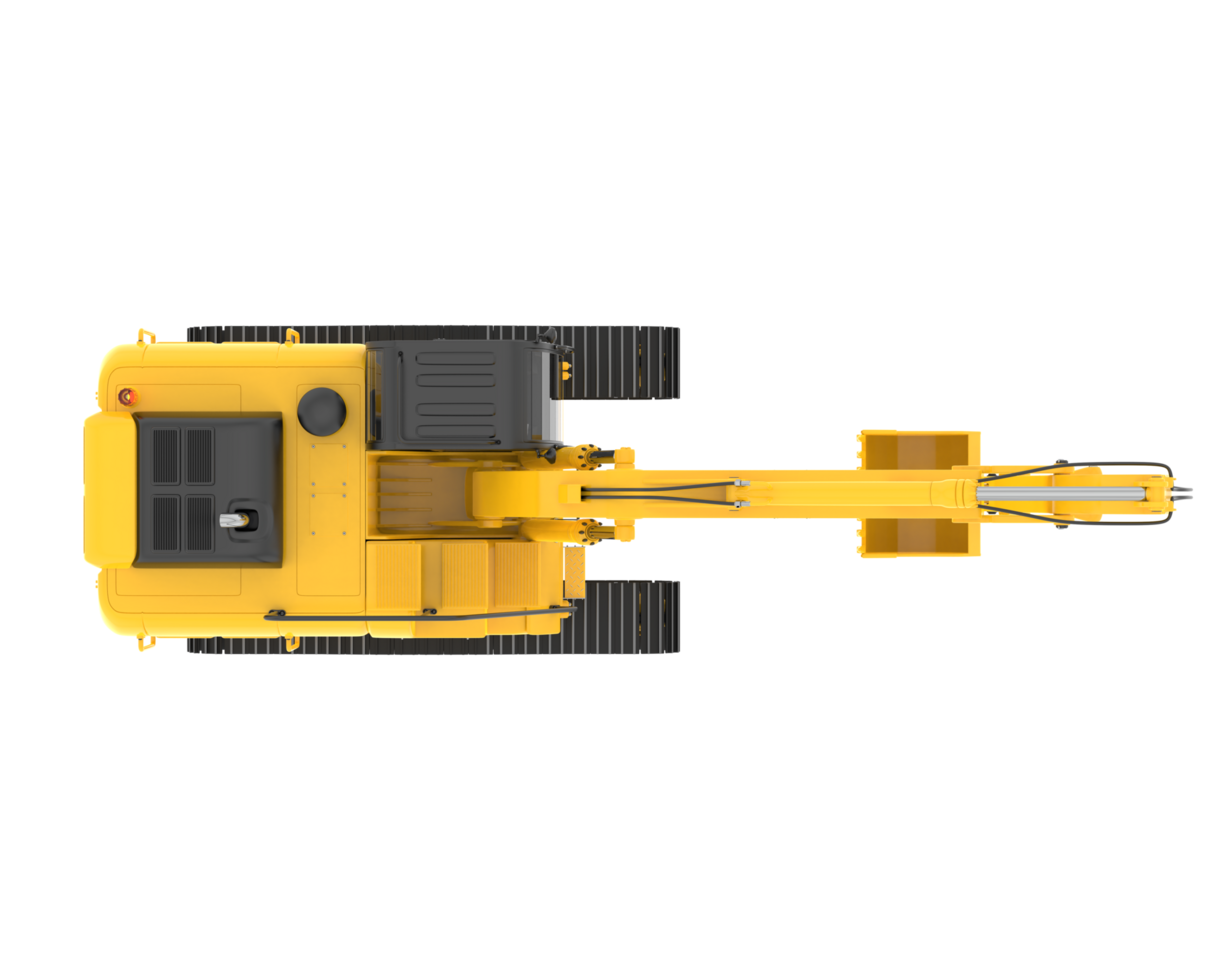 Track excavator isolated on background. 3d rendering - illustration png