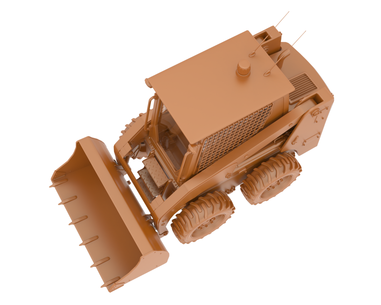 Skid steer loader isolated on background. 3d rendering - illustration png