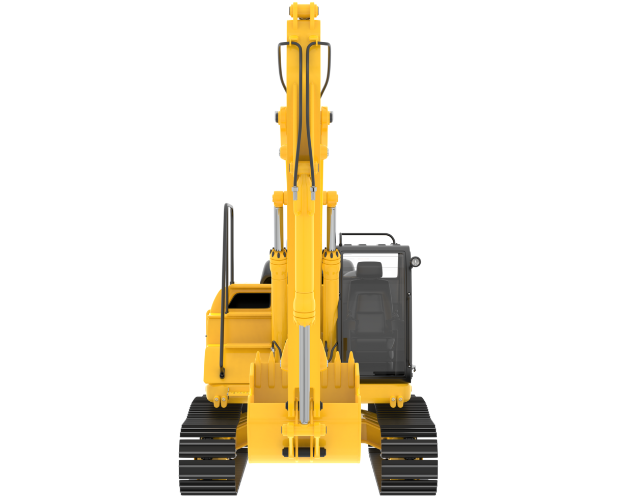 Track excavator isolated on background. 3d rendering - illustration png