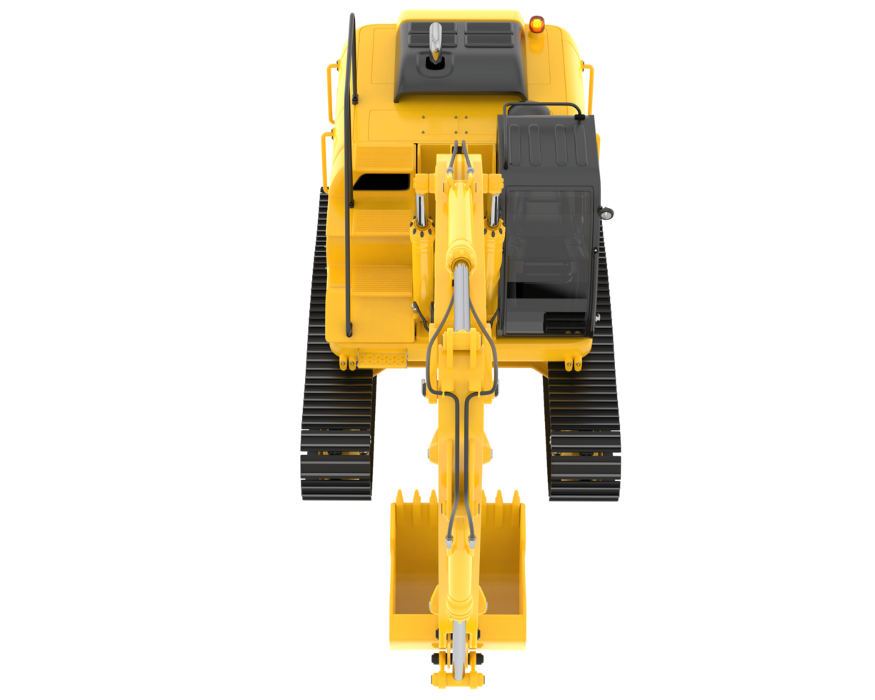 Track excavator isolated on background. 3d rendering - illustration png