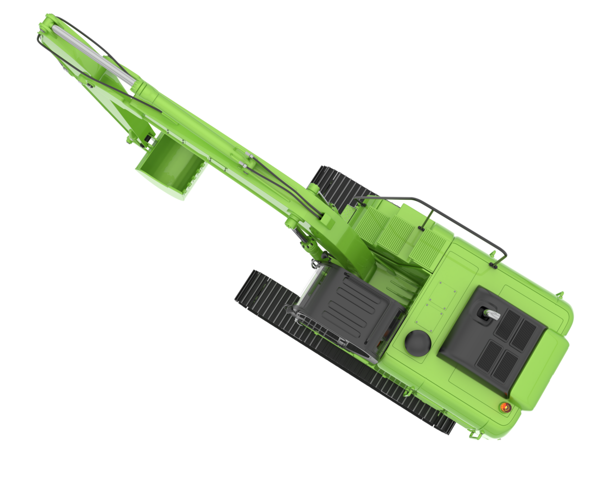 Track excavator isolated on background. 3d rendering - illustration png