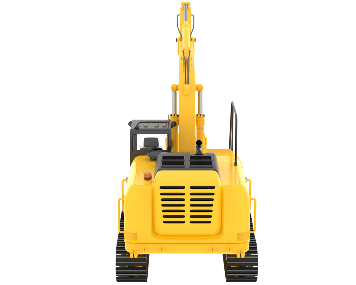 Track excavator isolated on background. 3d rendering - illustration png