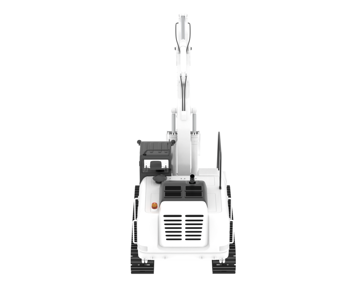Track excavator isolated on background. 3d rendering - illustration png