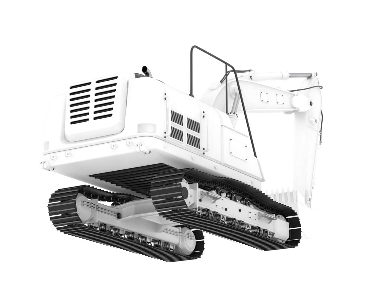 Track excavator isolated on background. 3d rendering - illustration png