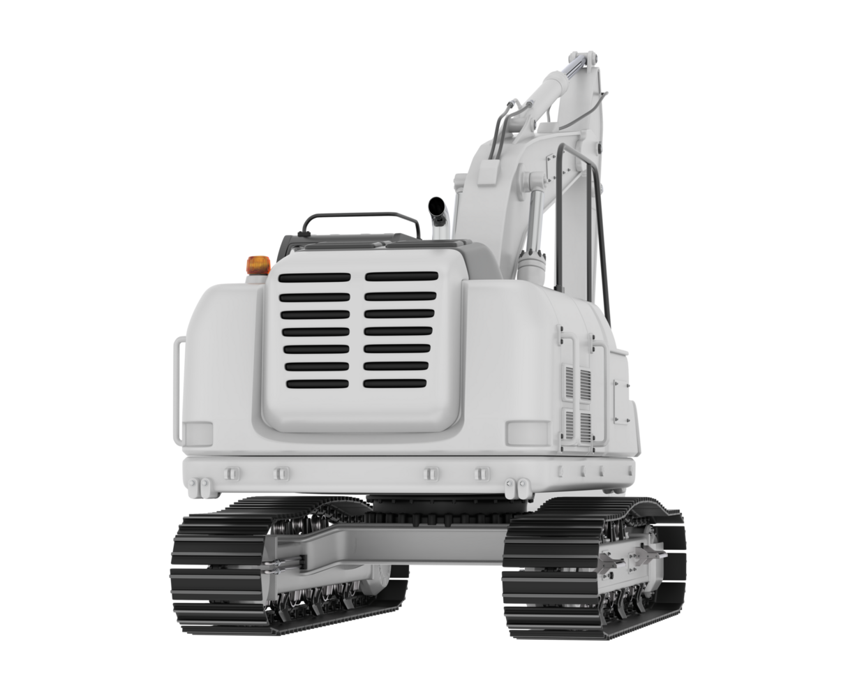 Track excavator isolated on background. 3d rendering - illustration png