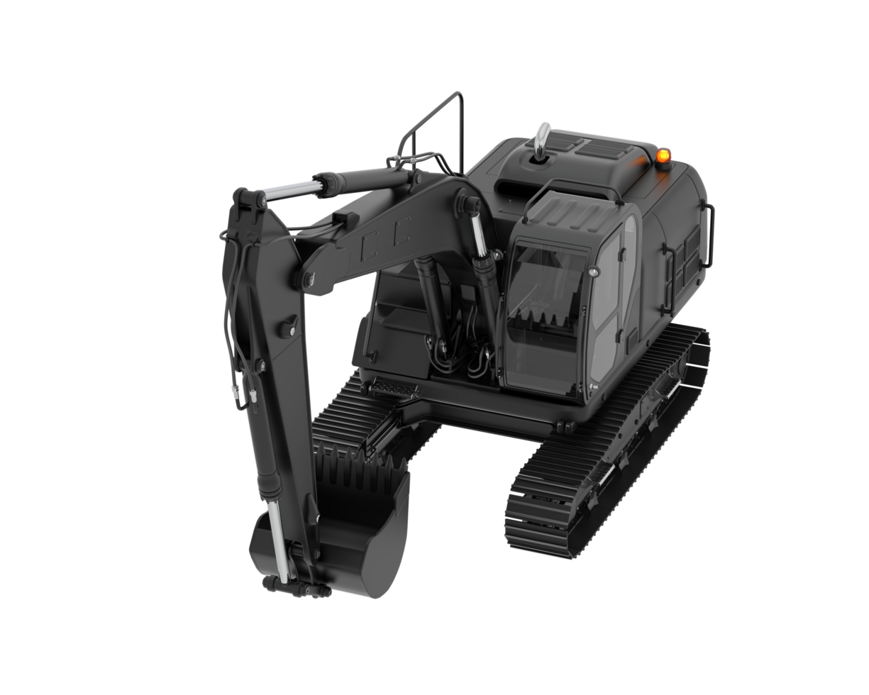 Track excavator isolated on background. 3d rendering - illustration png