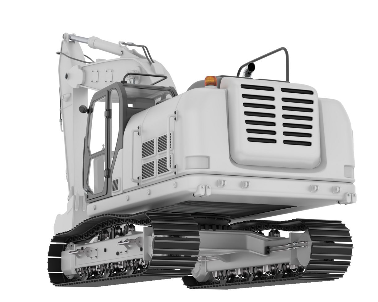 Track excavator isolated on background. 3d rendering - illustration png