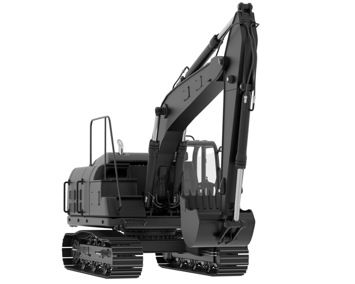 Track excavator isolated on background. 3d rendering - illustration png