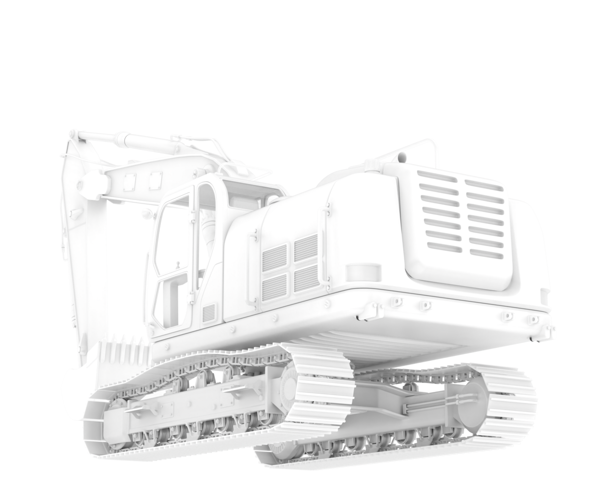 Track excavator isolated on background. 3d rendering - illustration png