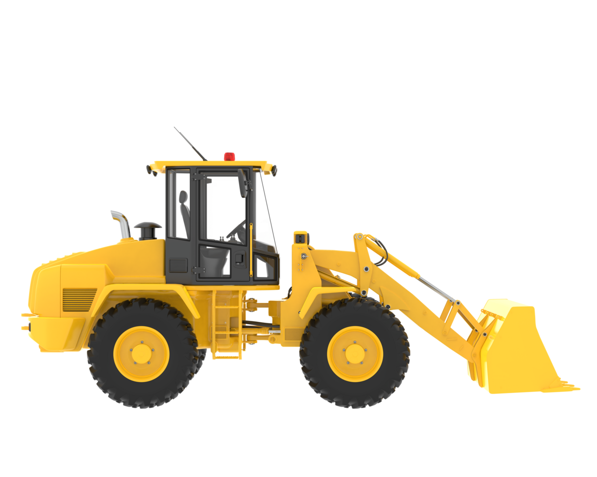 Wheel excavator isolated on background. 3d rendering - illustration png